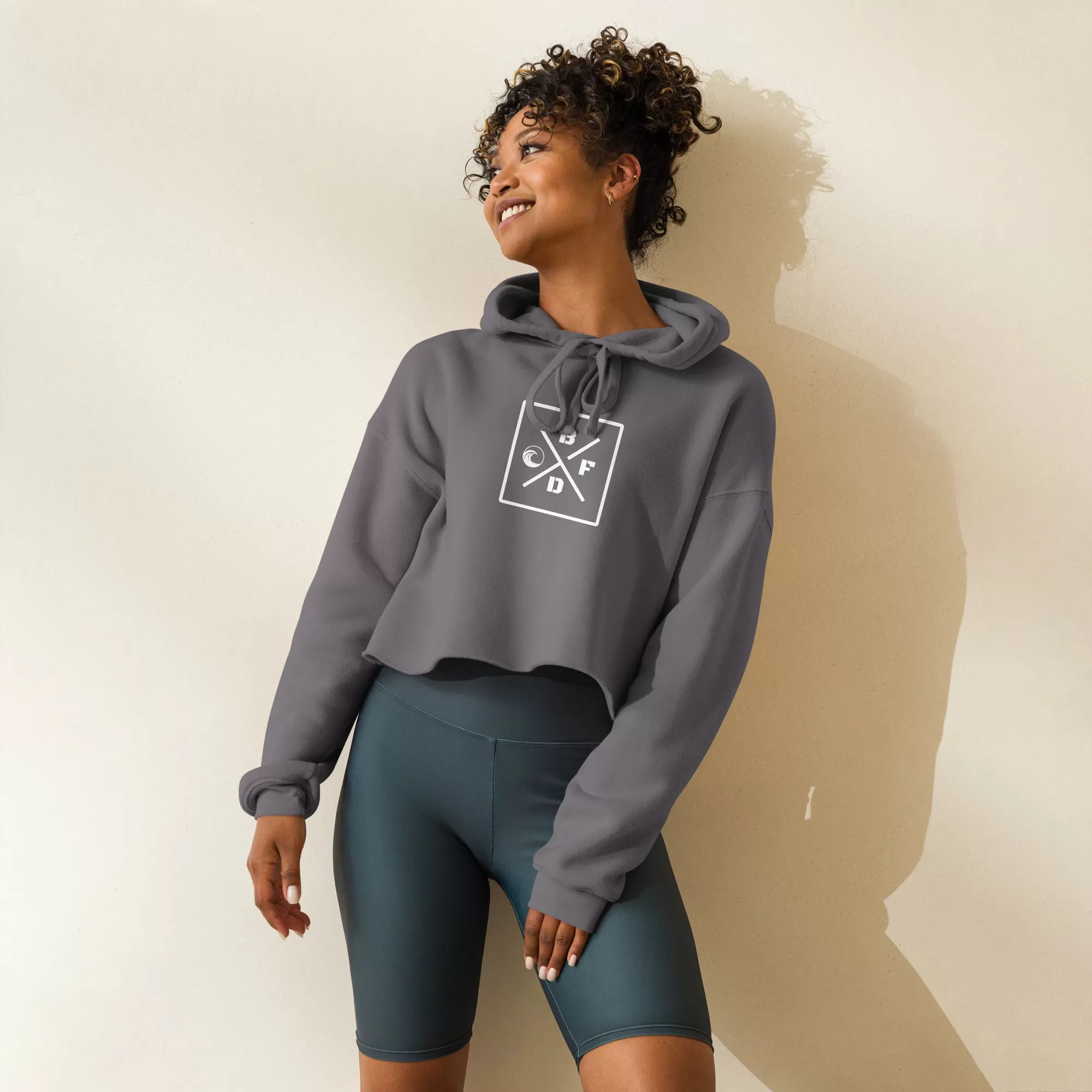 Initials Squared Crop Hoodie