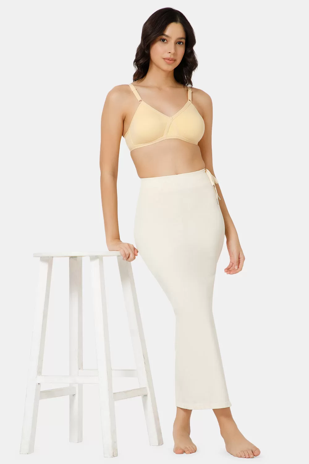 Intimacy Seamless Sweat Absorbent Mermaid Saree Shapewear - Ivory - SW02