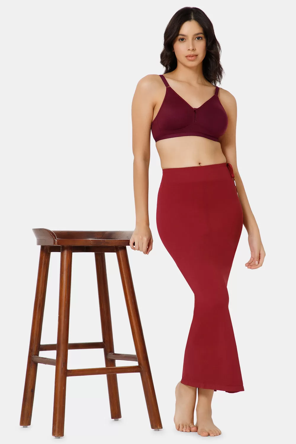 Intimacy Seamless Sweat Absorbent Mermaid Saree Shapewear - Maroon - SW02