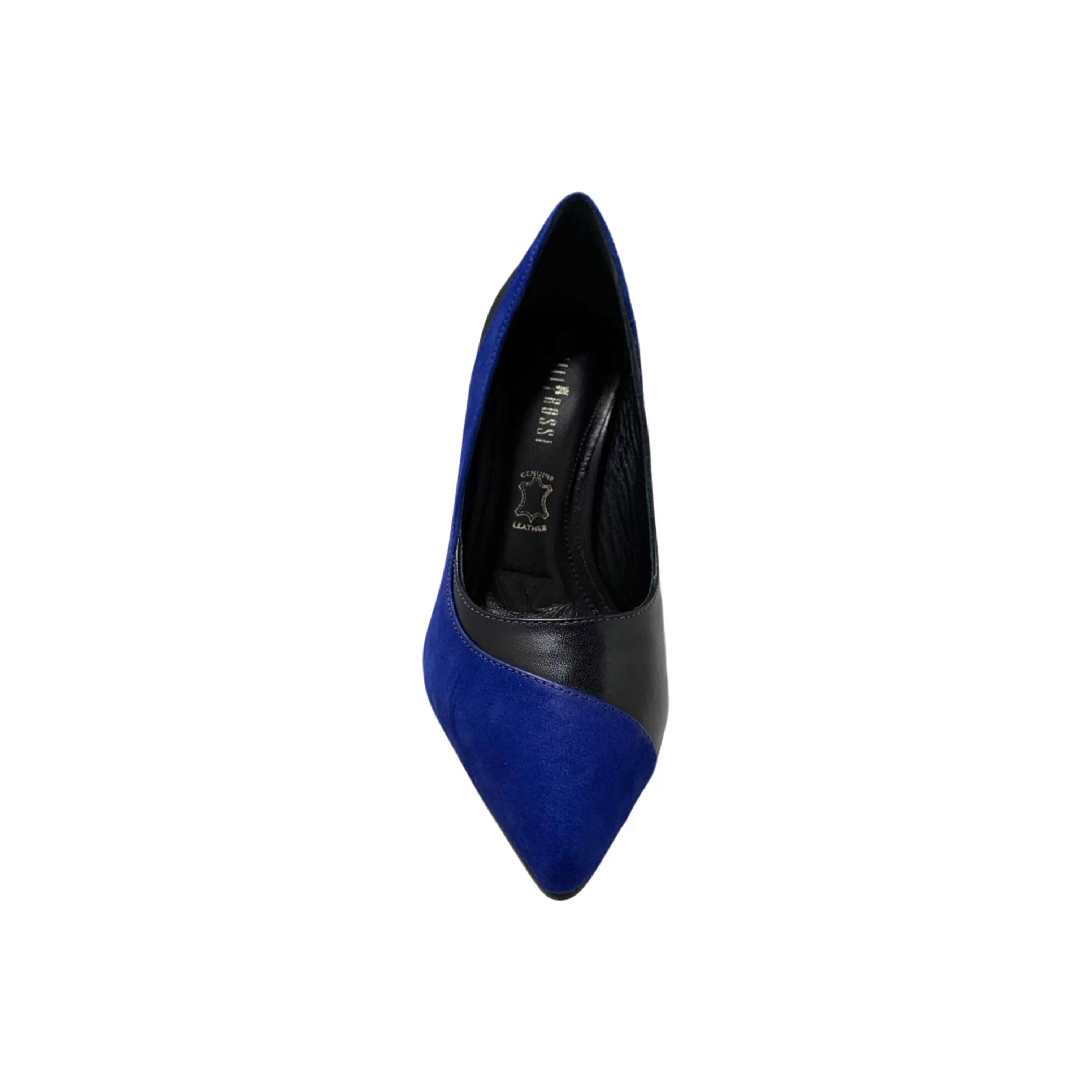 Isla Cobalt/Black Leather Pump