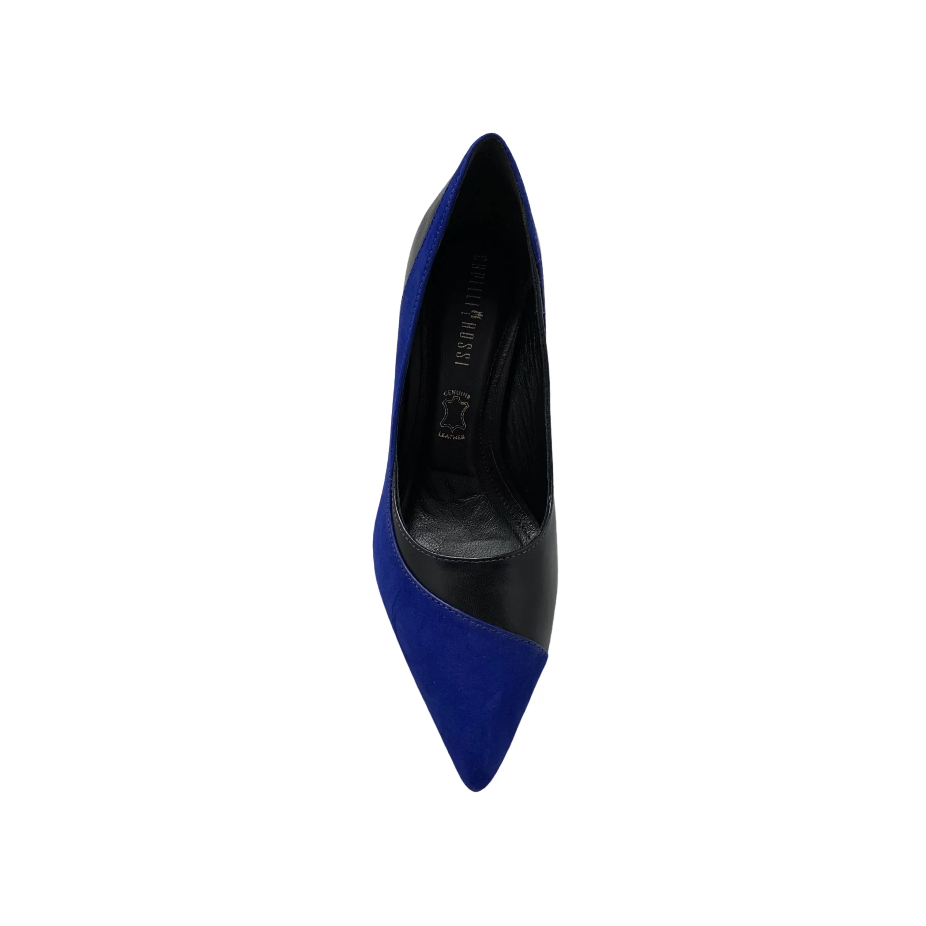 Isla Cobalt/Black Leather Pump