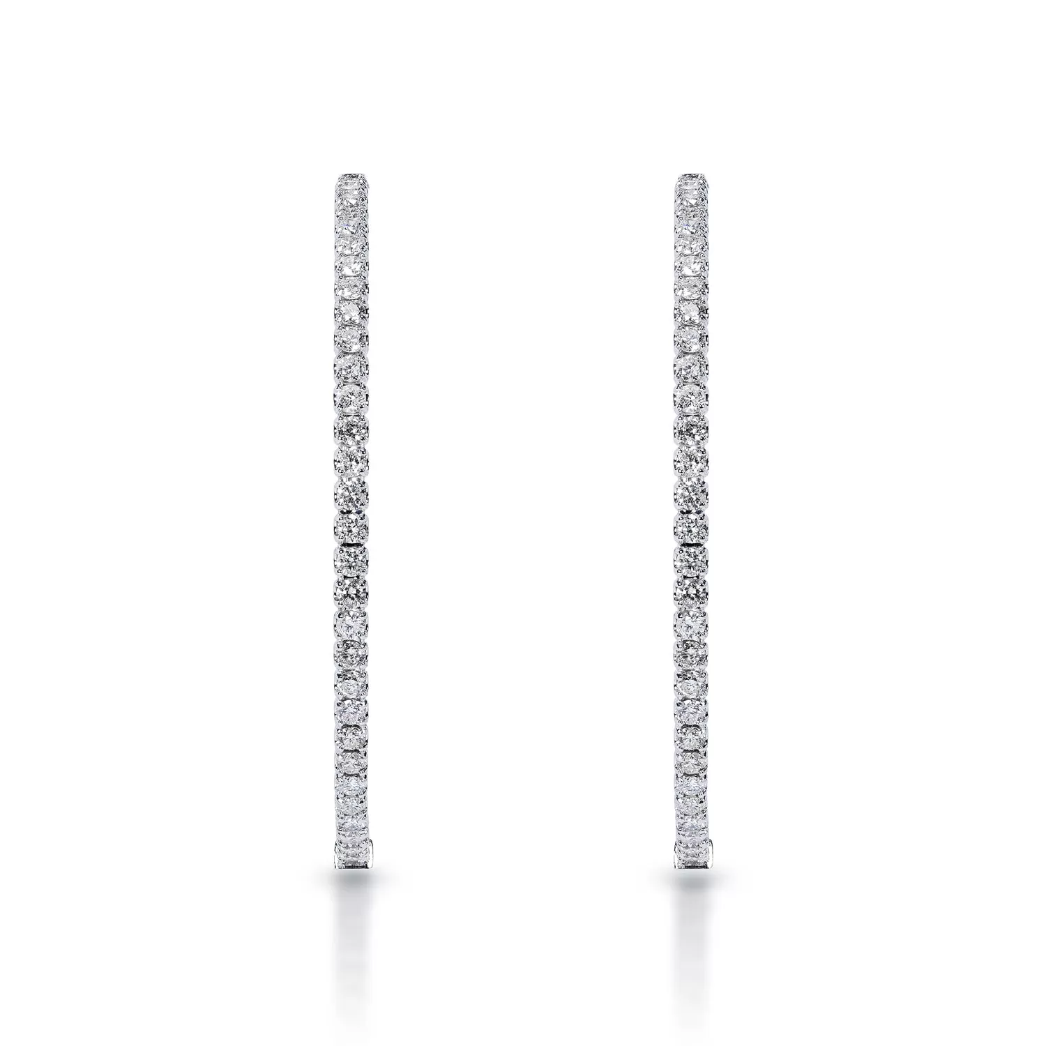 Jenna 3.25 Carat Round Brilliant Diamond Hoop Earrings in 14k White Gold