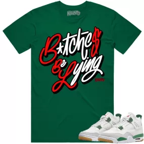 Jordan 4 Pine Green SB 4s Shirt to Match - RED BBL