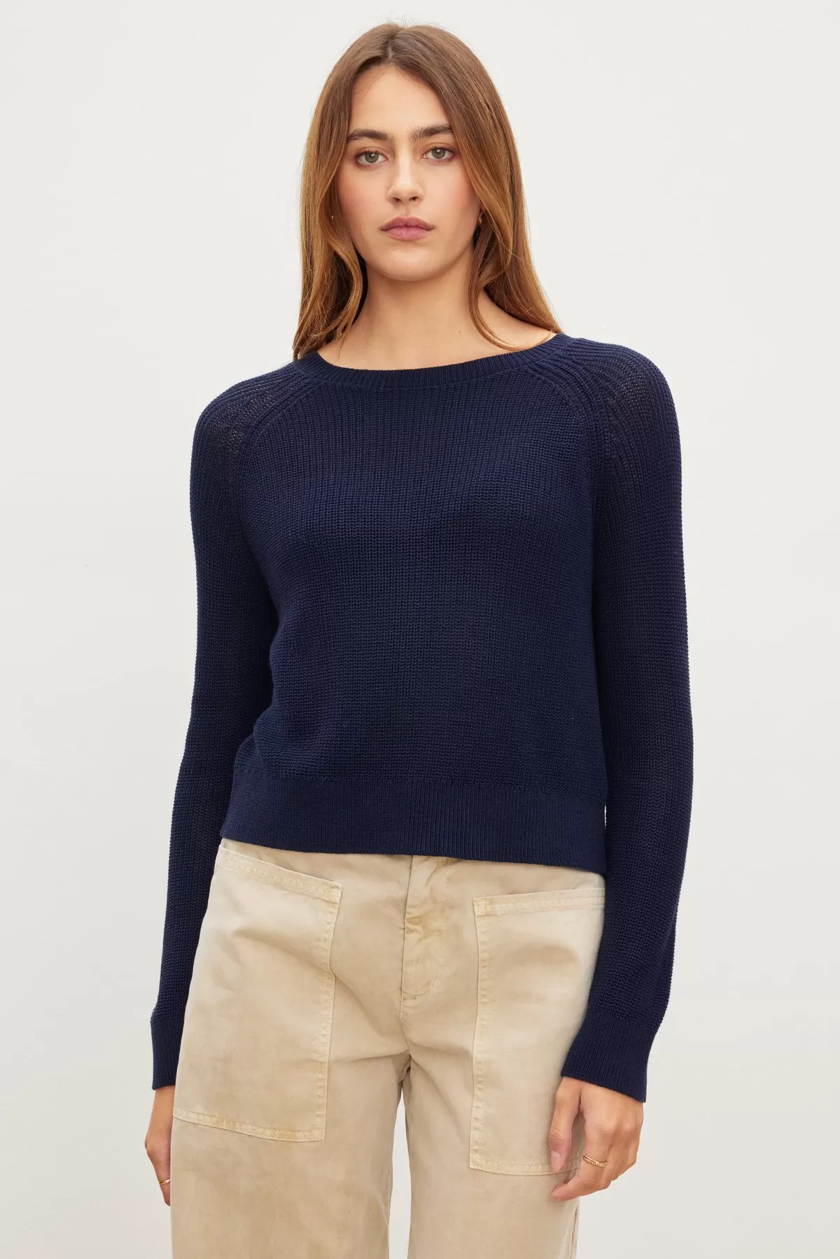 KARLY COTTON BUTTON DETAIL SWEATER - VELVET