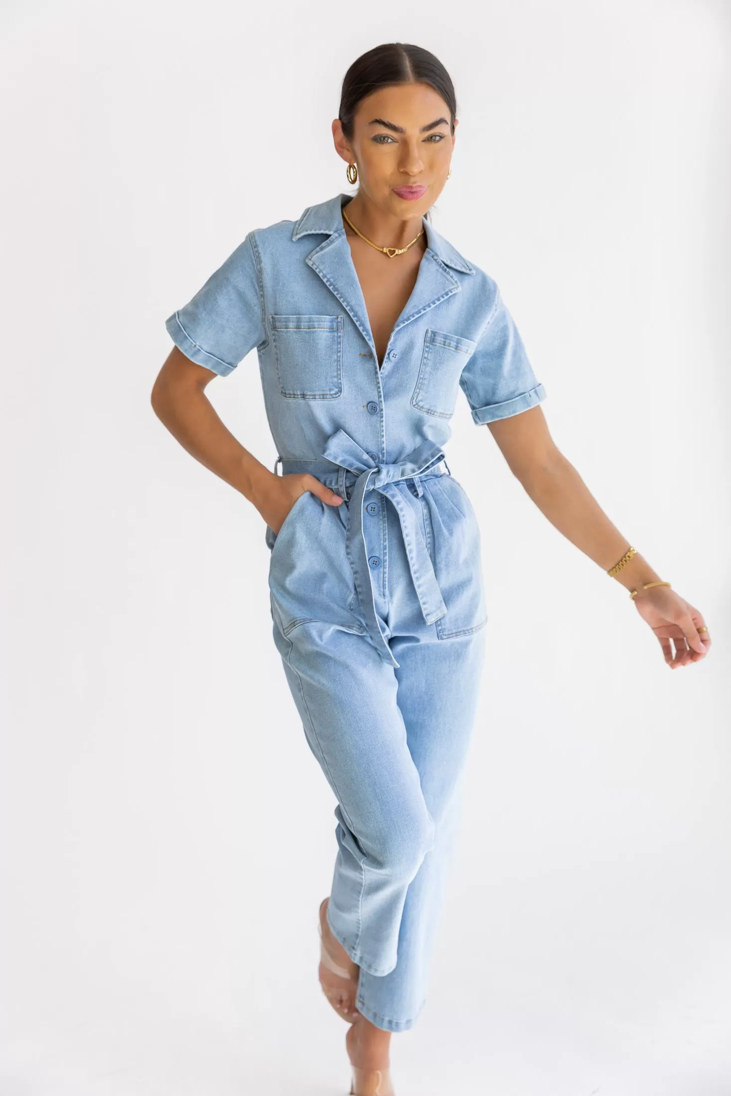 Kendall Denim Washed Jumpsuit