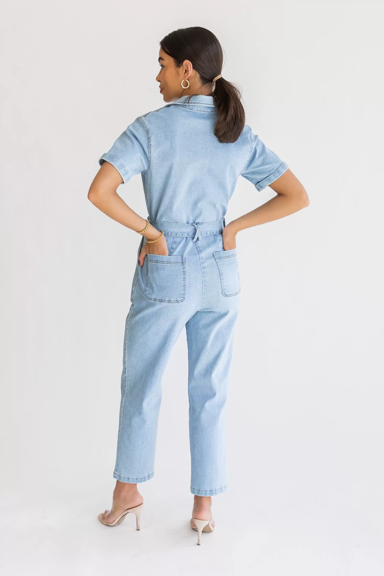 Kendall Denim Washed Jumpsuit