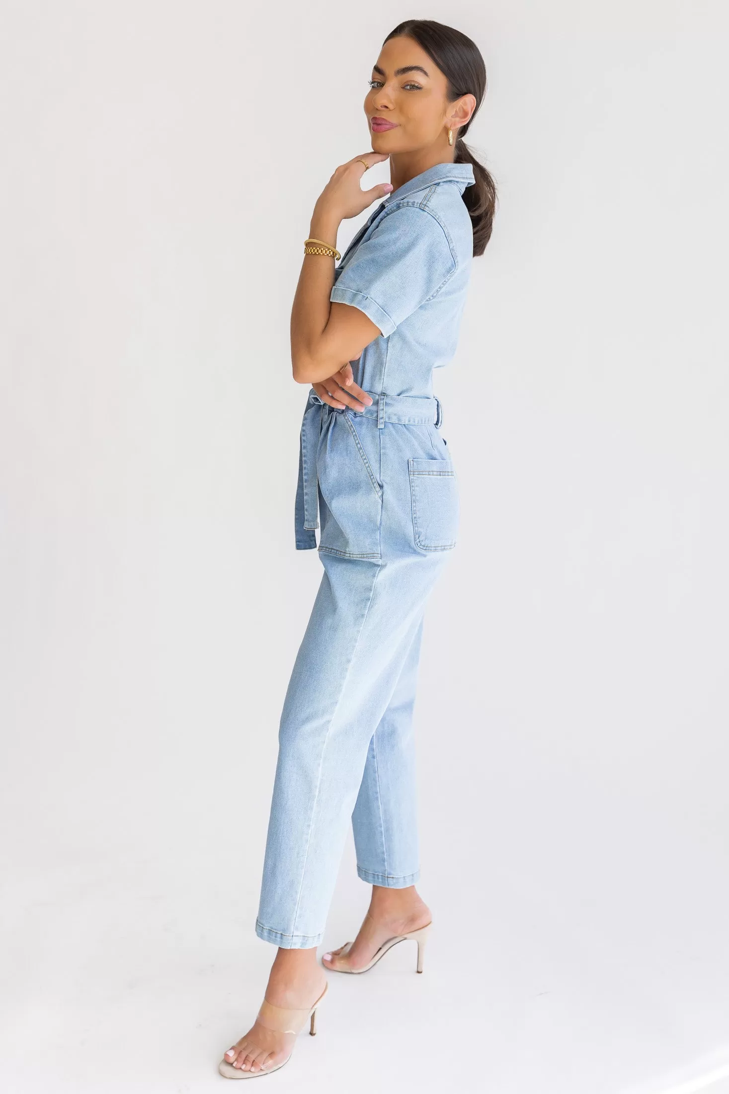 Kendall Denim Washed Jumpsuit