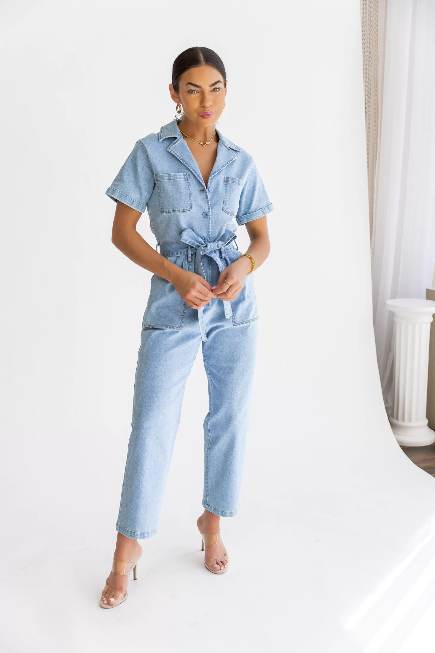 Kendall Denim Washed Jumpsuit