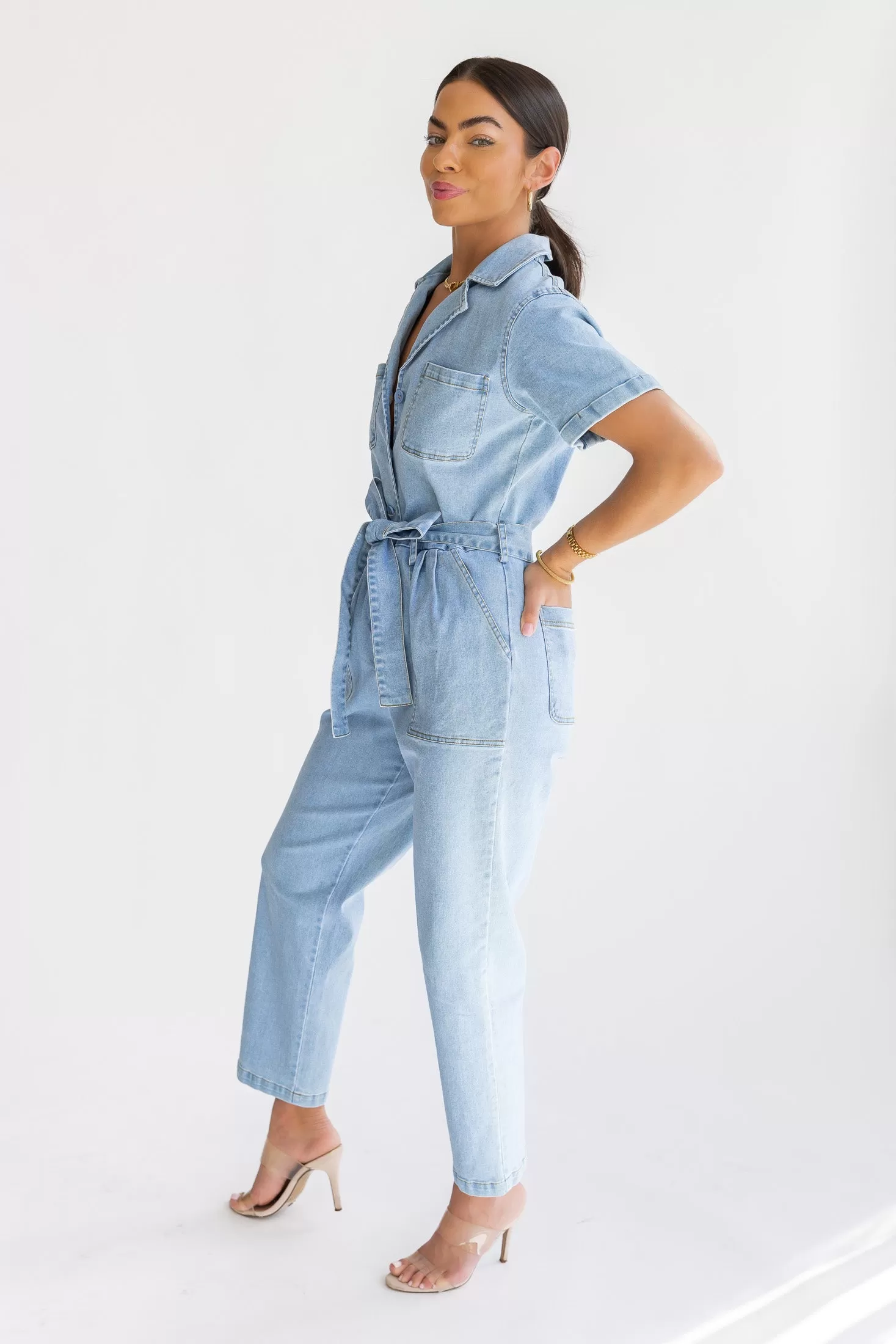 Kendall Denim Washed Jumpsuit