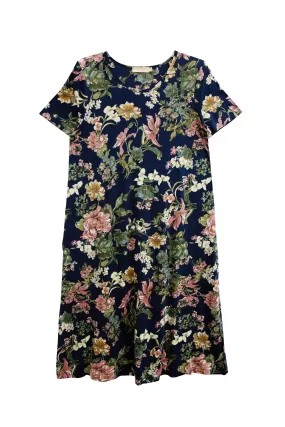 La Cera Plus Midnight Floral Knit Dress