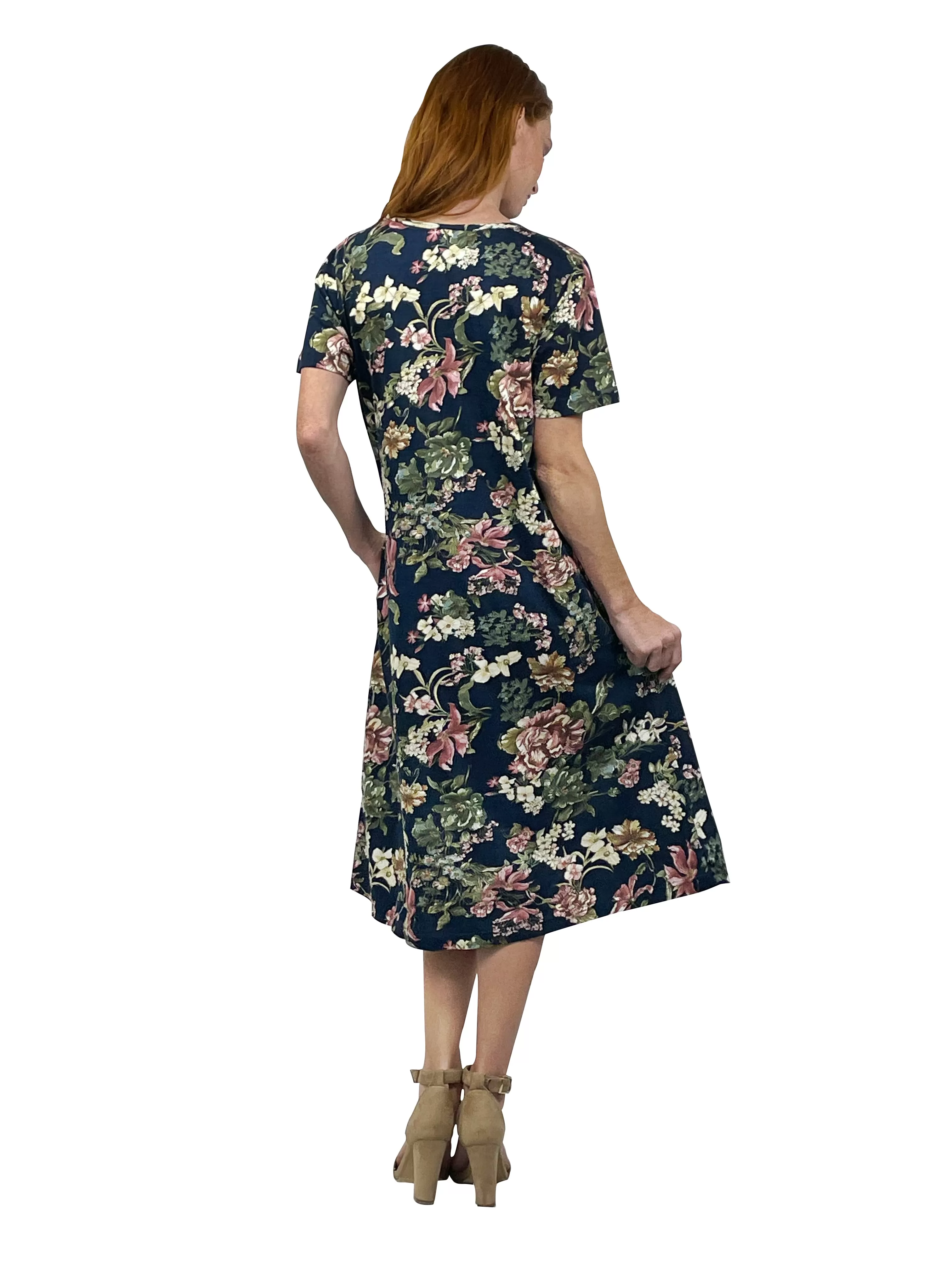 La Cera Plus Midnight Floral Knit Dress