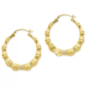 Large Bamboo Hoop Earrings