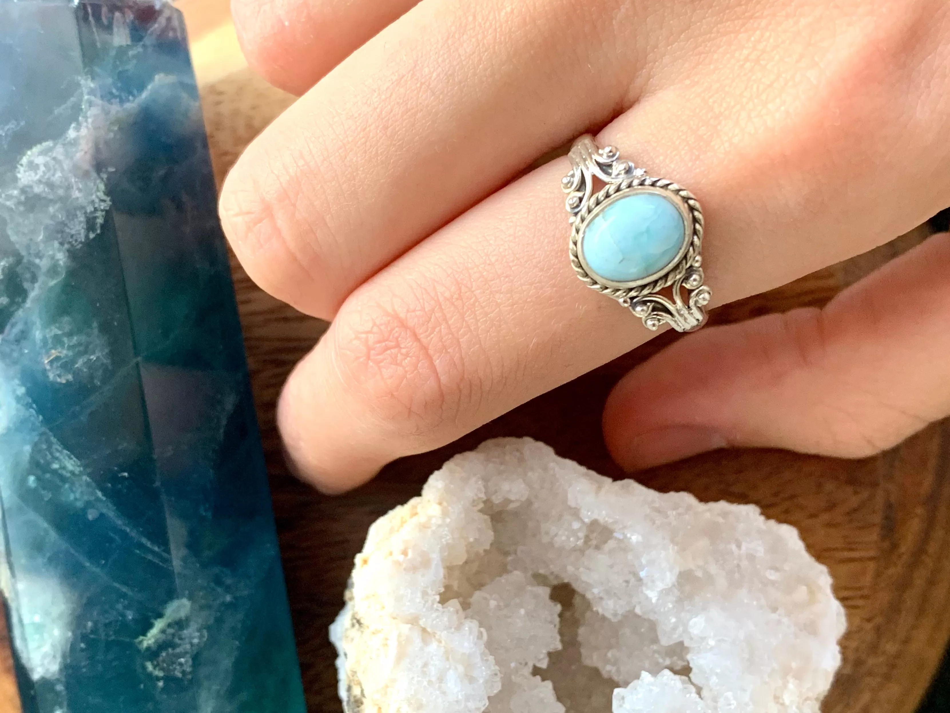 Larimar Fannia Ring