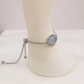 Lavender Chalcedony Jeweled Slider Bracelet