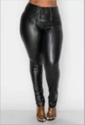 Leather pleasure fitted pants