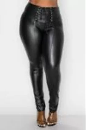 Leather pleasure fitted pants