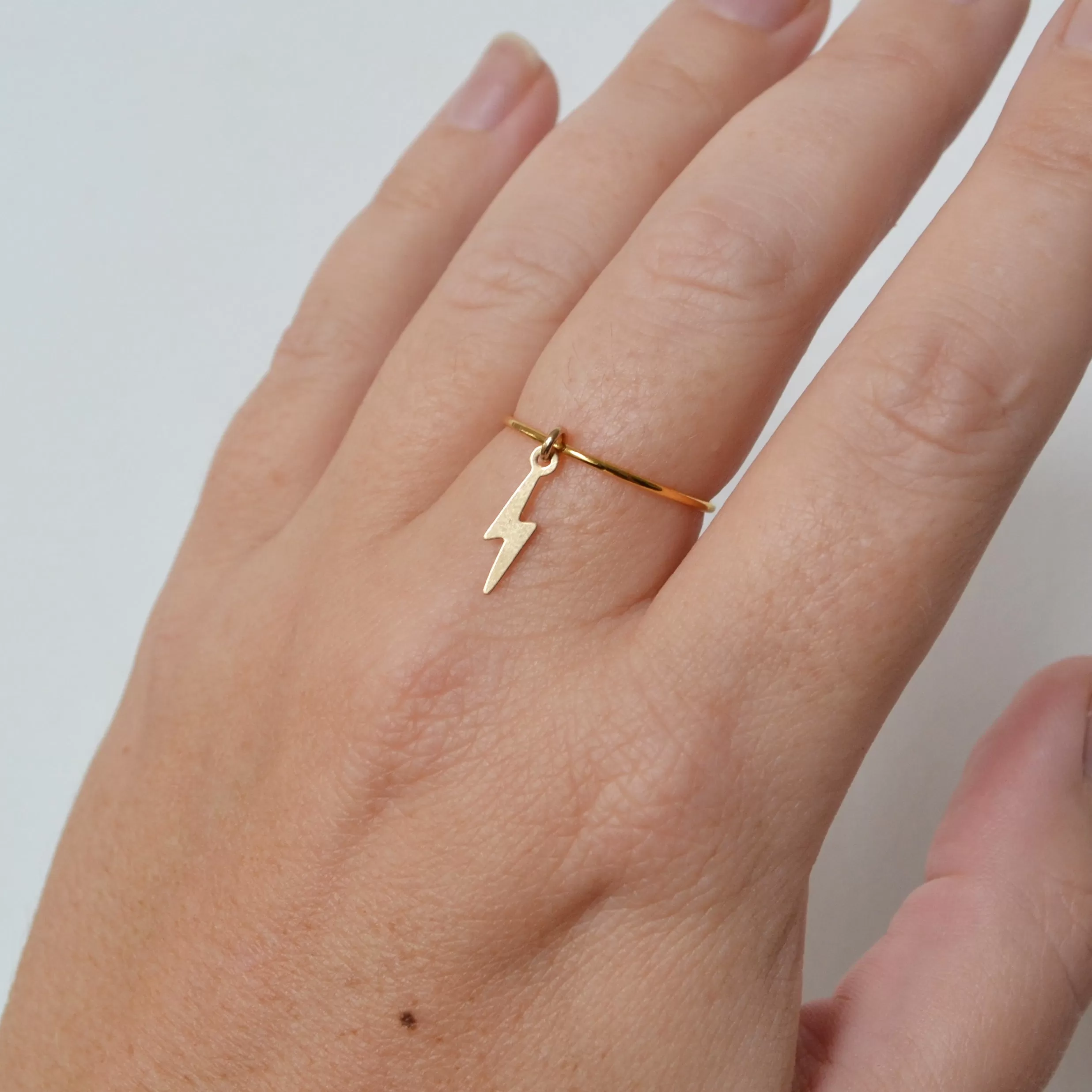 Lightning Bolt Ring, Gold or Silver