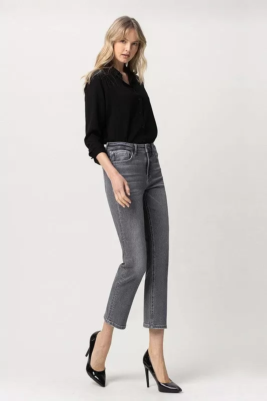 London High Rise Crop Straight Denim