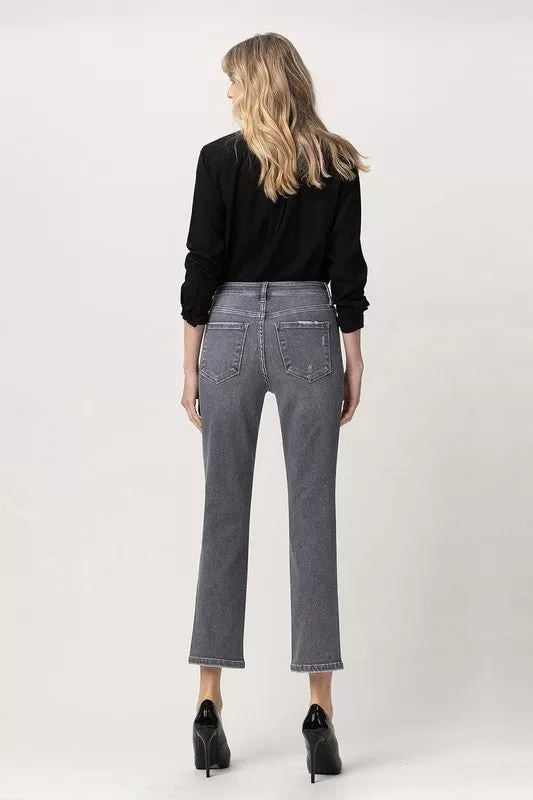 London High Rise Crop Straight Denim