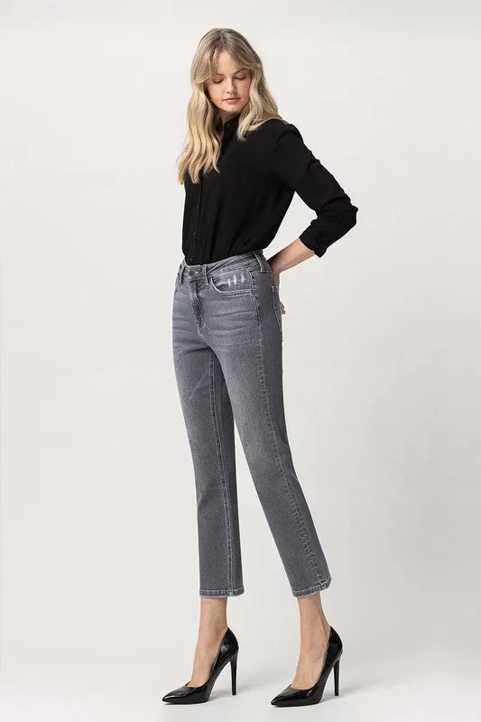 London High Rise Crop Straight Denim