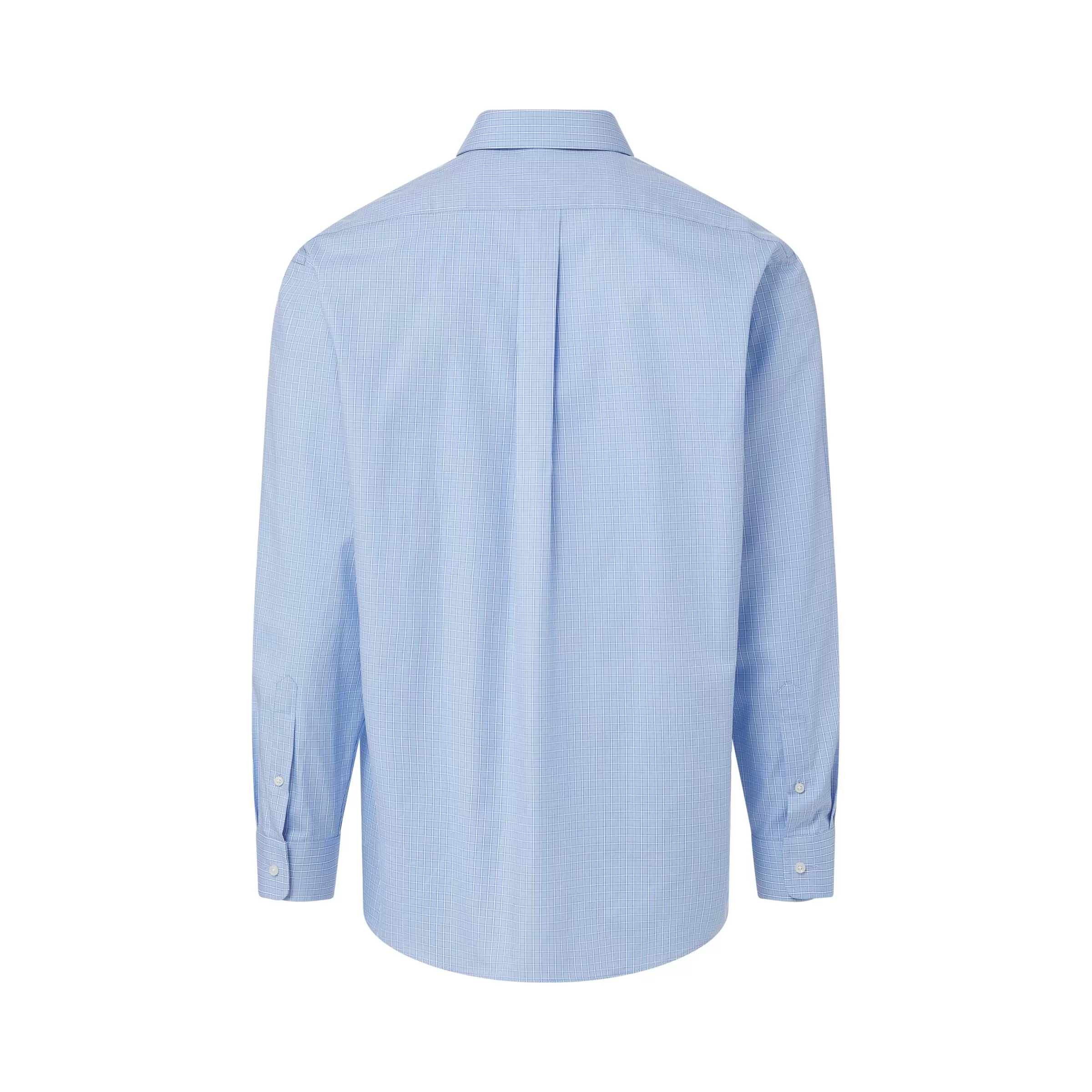 Long Sleeve Blue and White ‘Ryan’ Dress Shirt with Magnetic Closures