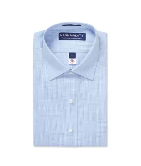 Long Sleeve Blue and White ‘Ryan’ Dress Shirt with Magnetic Closures