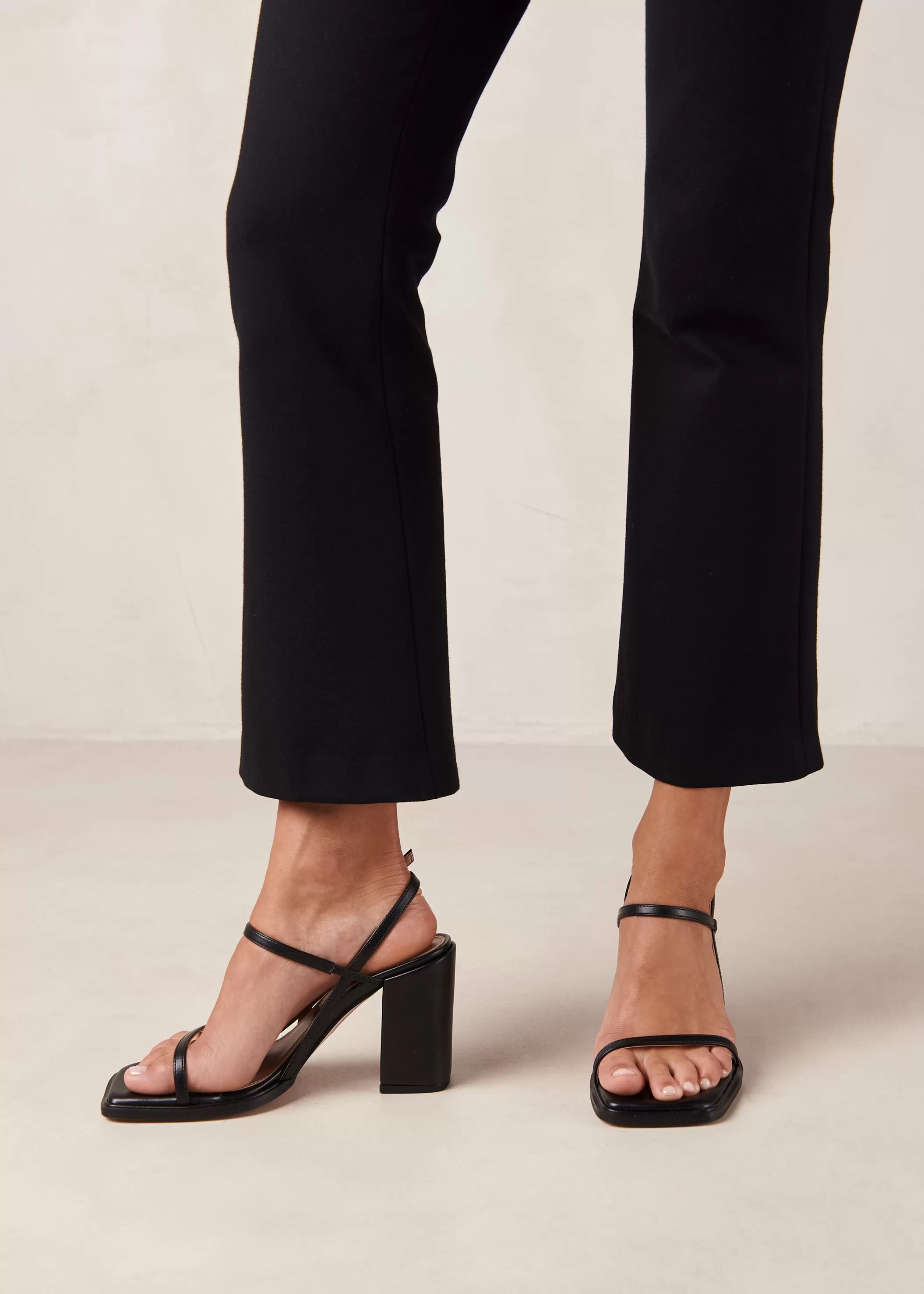 Lorena Black Vegan Leather Sandals