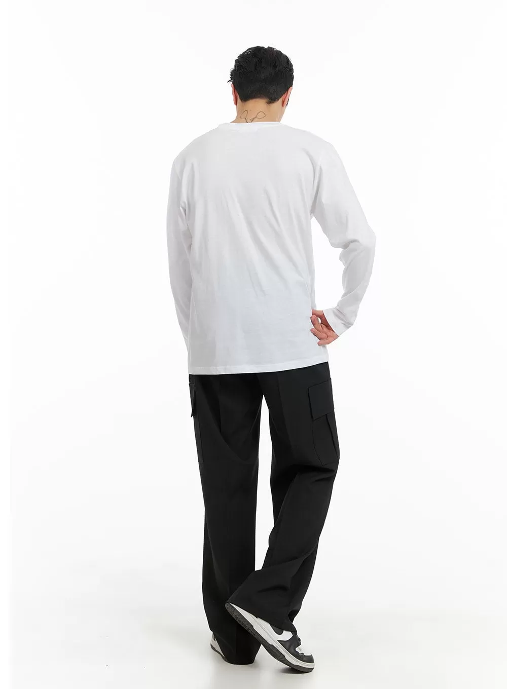 Men's Basic Straight Fit Cotton Cargo Pants IA401