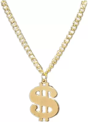 Men's Gold Dollar Sign Pimp Necklace 30011