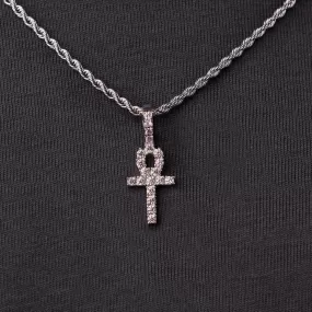 Micro Ankh Cross in White Gold