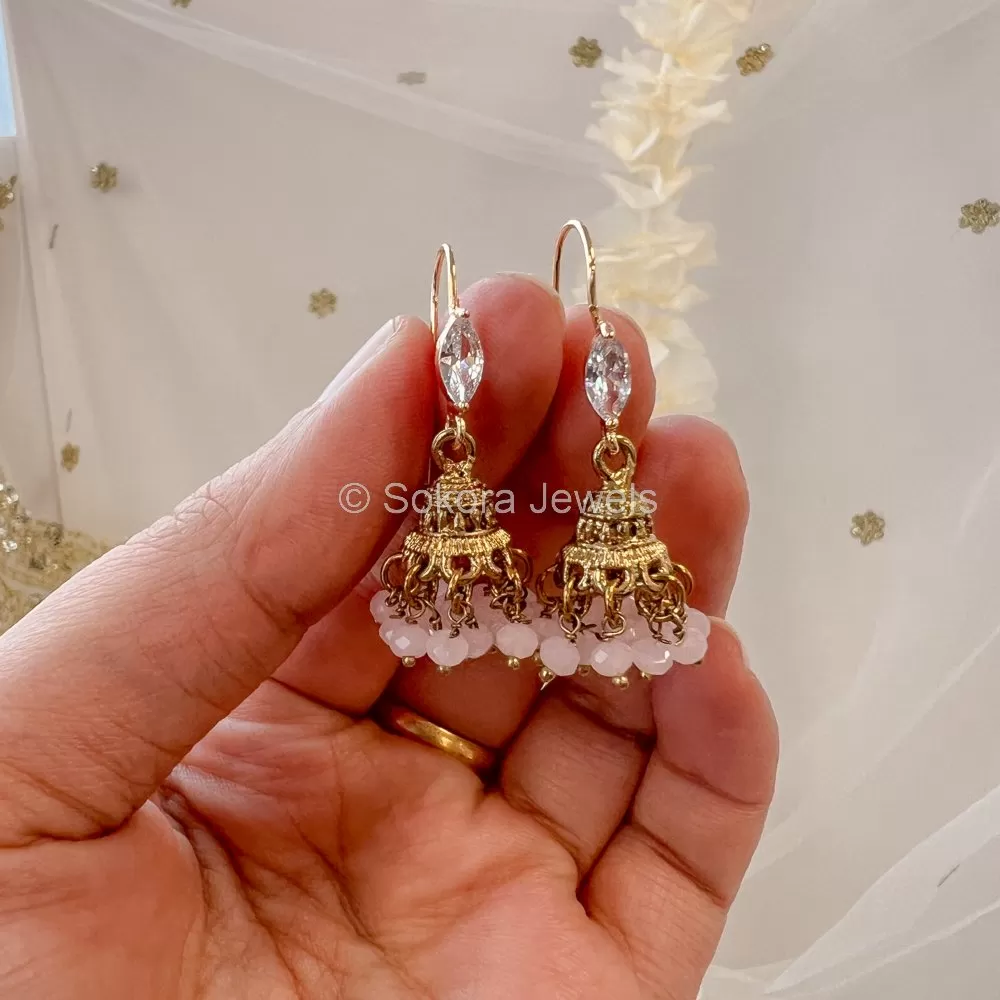 Micro Jhumka Earrings - Pink