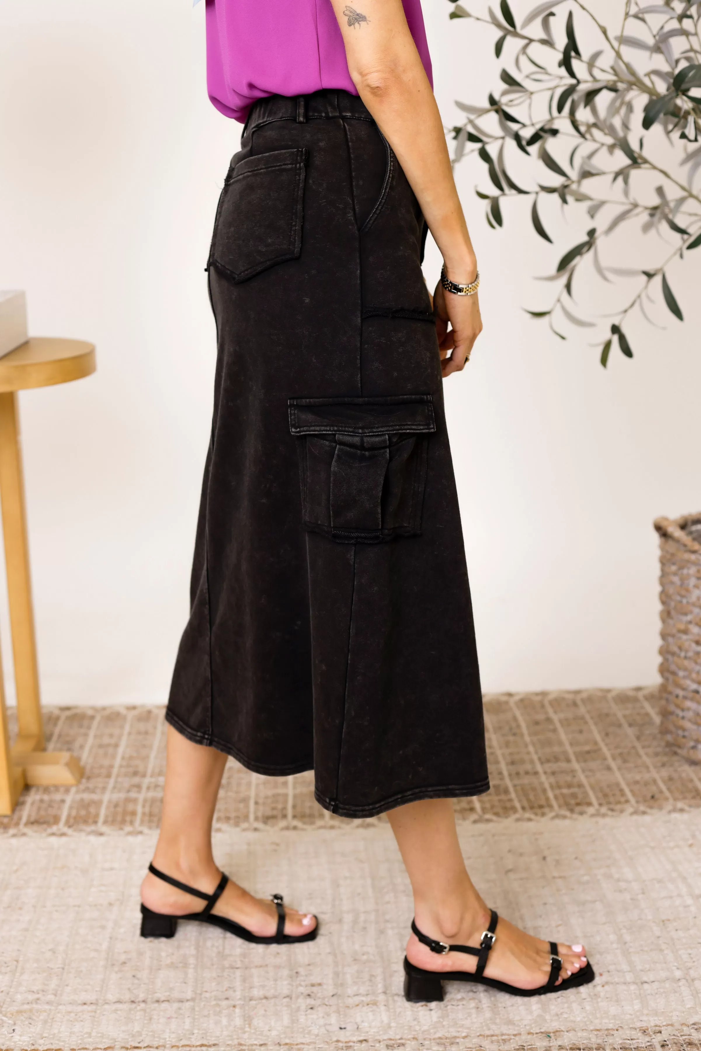 Midnight Spark Solid Knit Skirt (S-3XL)