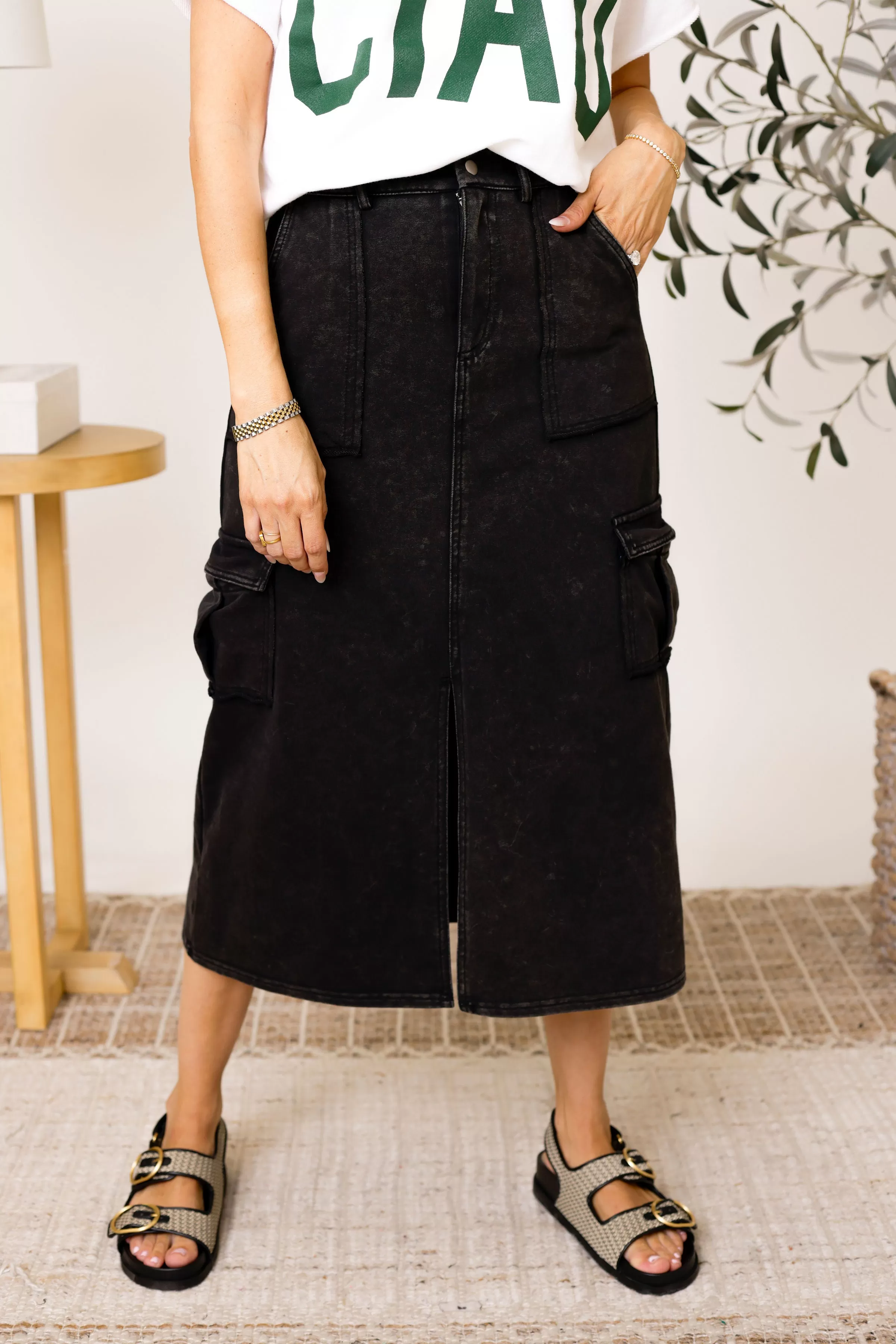 Midnight Spark Solid Knit Skirt (S-3XL)