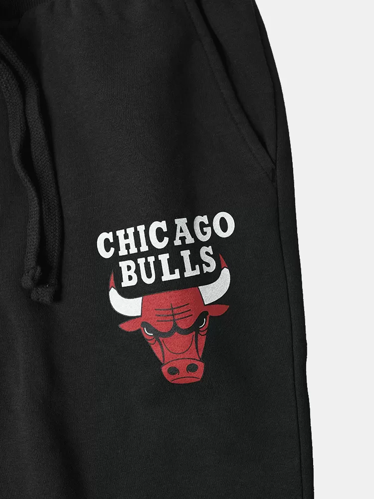 Mitchell & Ness Bulls Vintage Logo Trackpants - Black