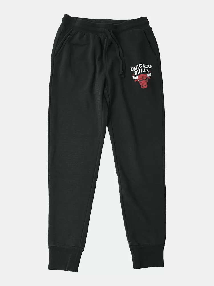 Mitchell & Ness Bulls Vintage Logo Trackpants - Black