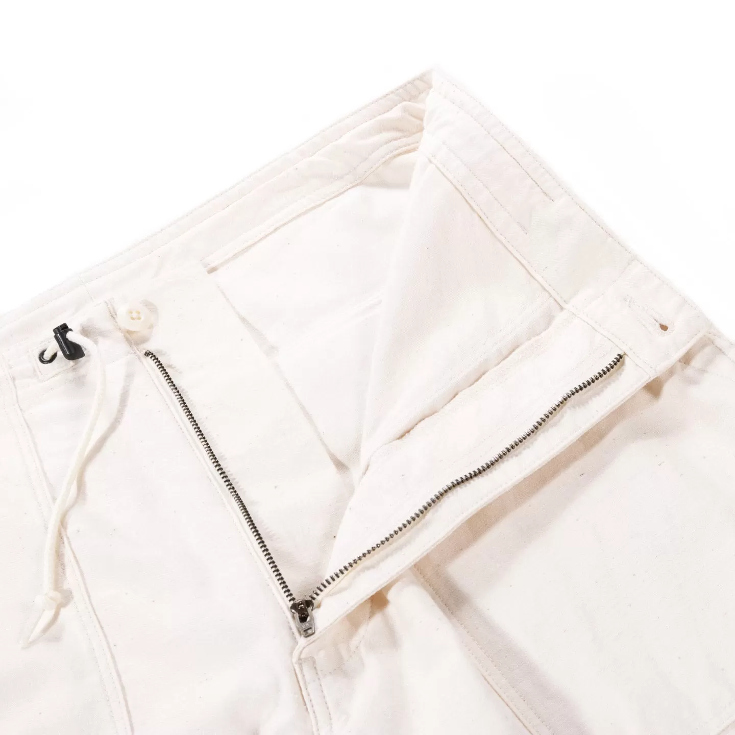 NEEDLES STRING FATIGUE PANT BACK SATEEN WHITE