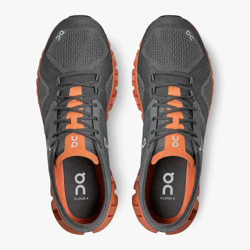 'On Running' Men's Cloud X - Rust / Rock