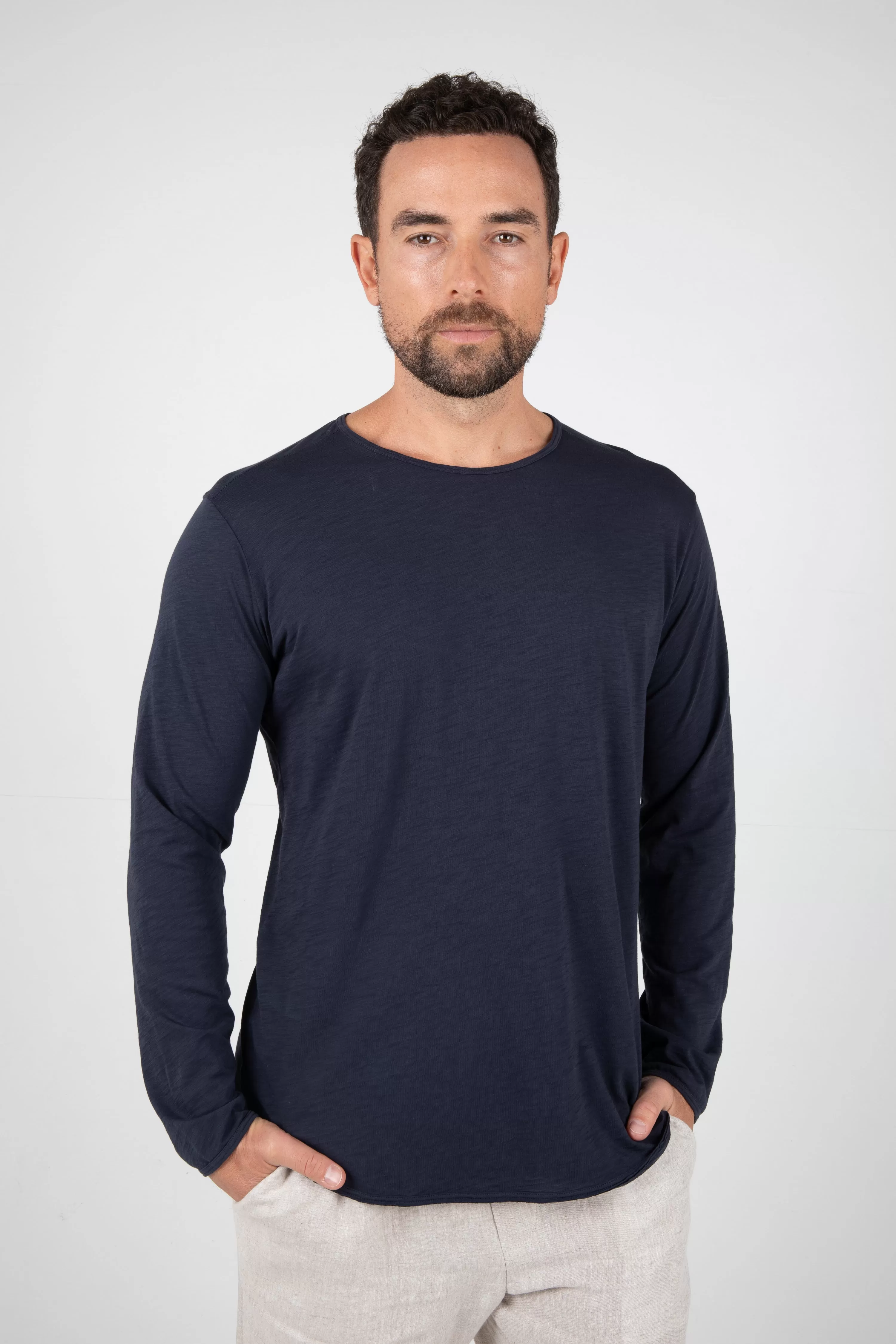 ORTEGA SLUB L/S - NAVY