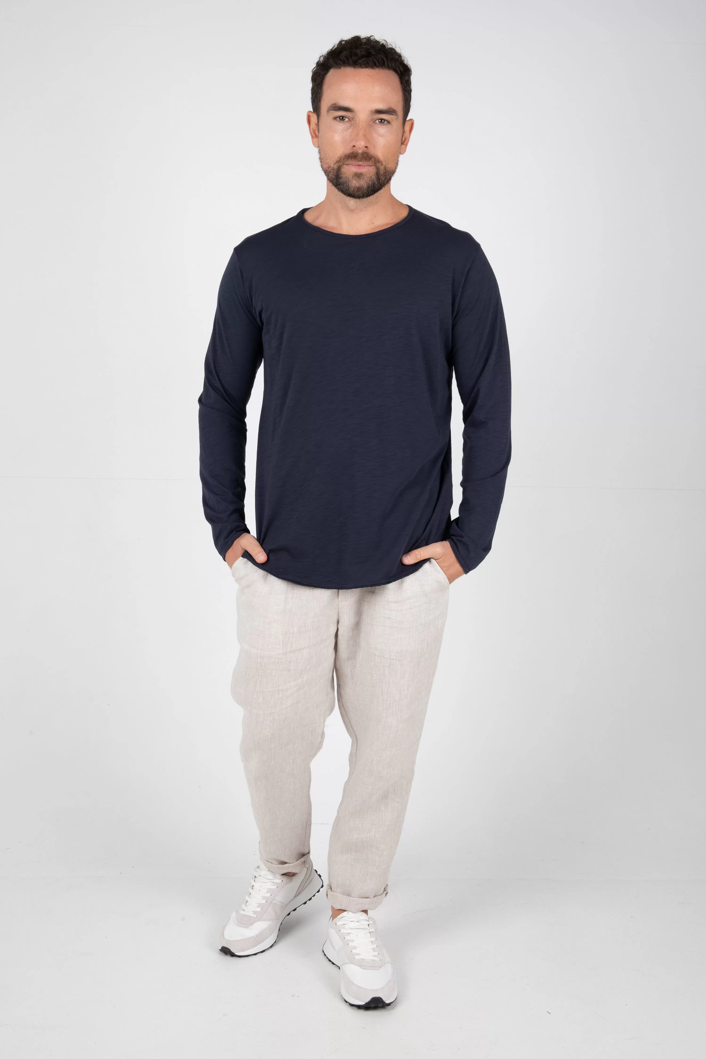 ORTEGA SLUB L/S - NAVY