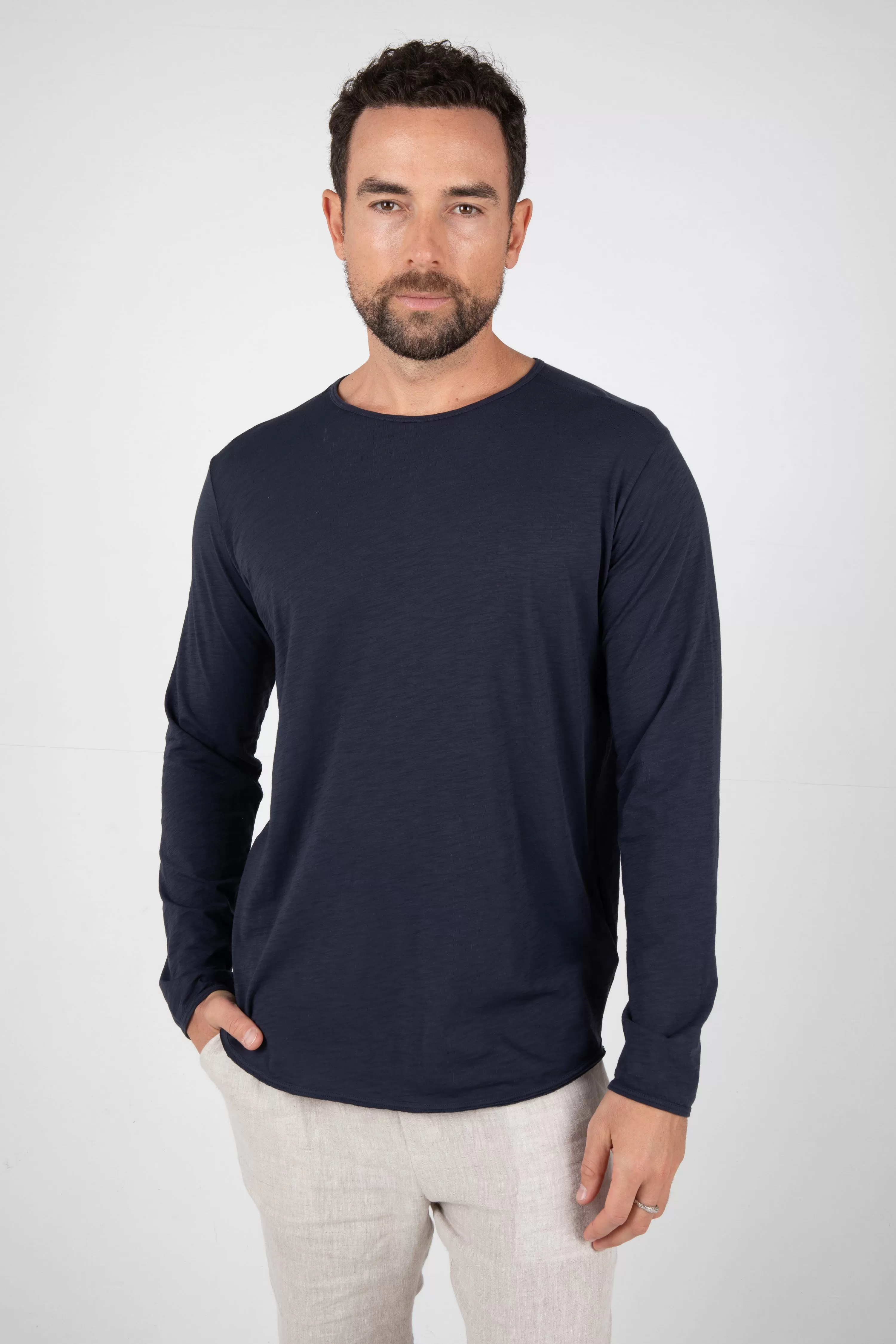 ORTEGA SLUB L/S - NAVY