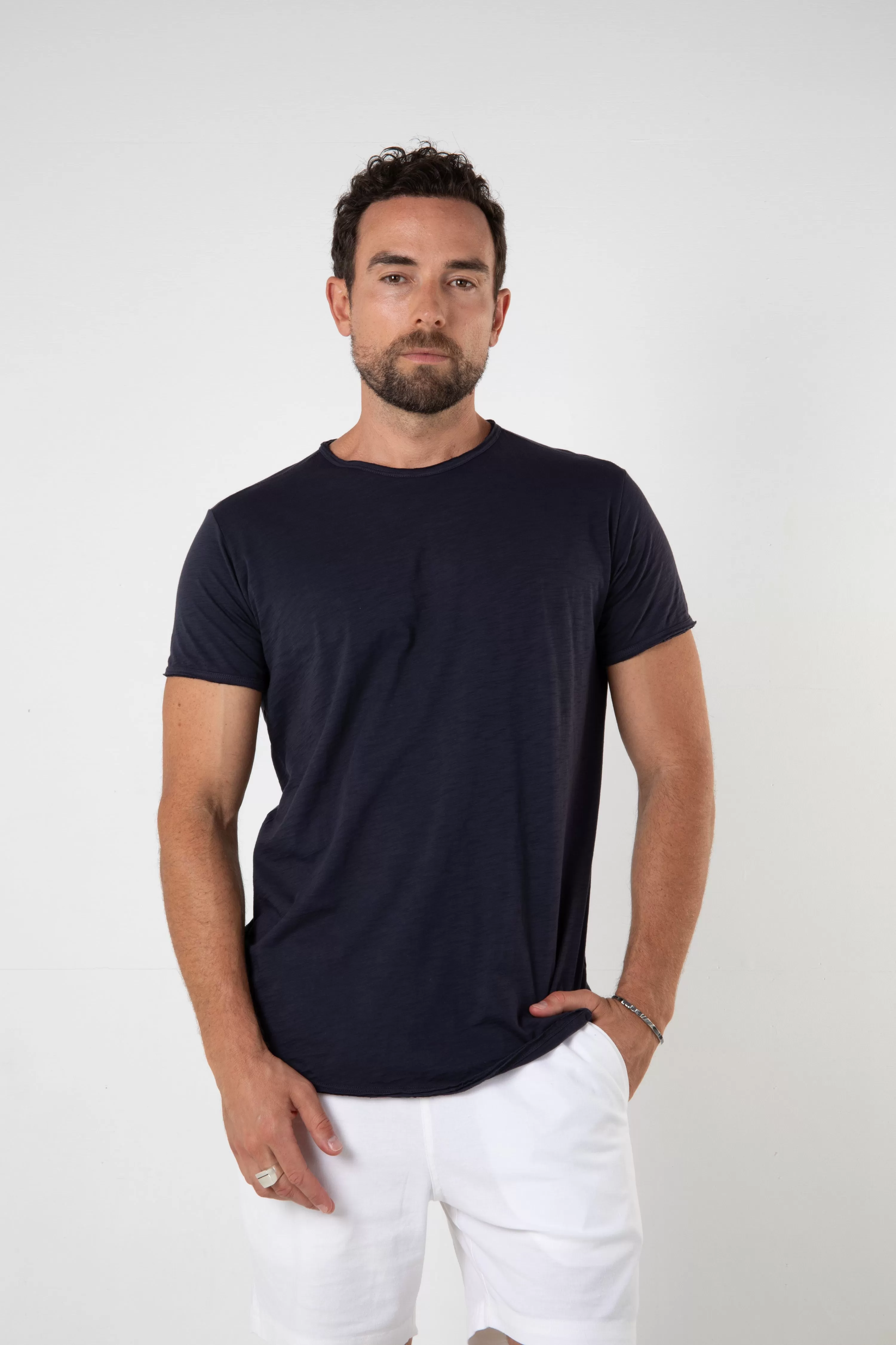 ORTEGA SLUB TEE - NAVY