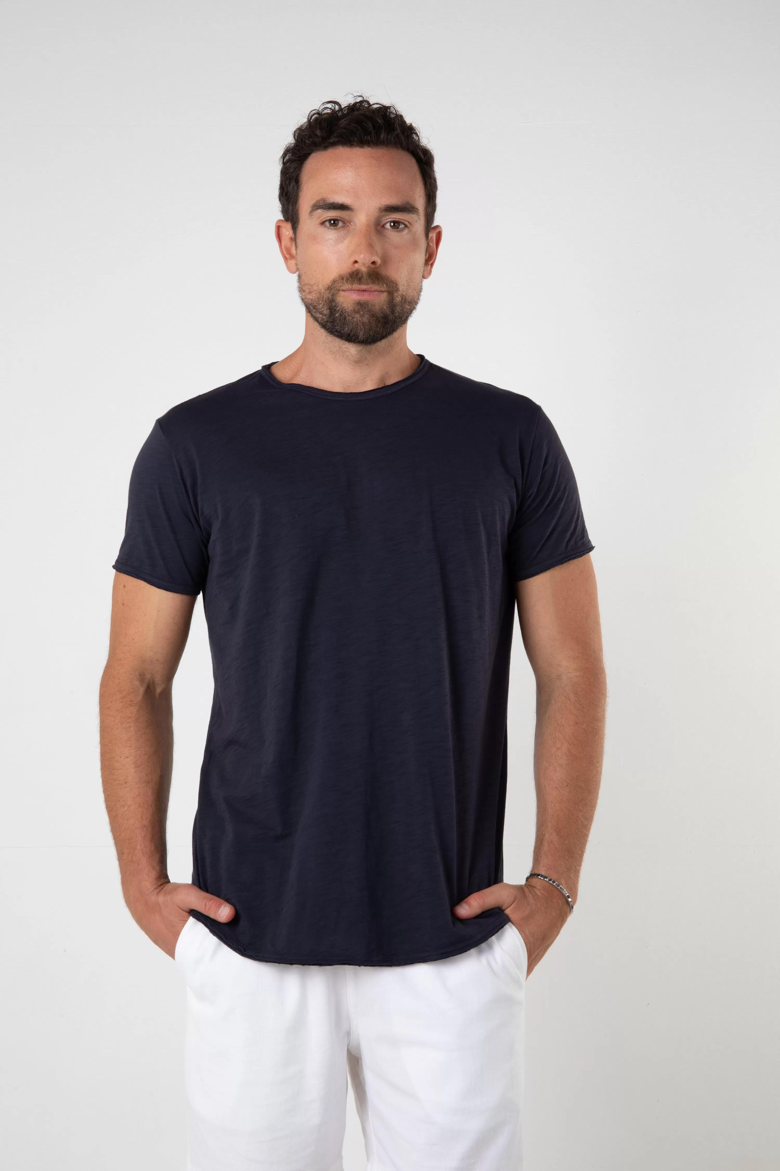 ORTEGA SLUB TEE - NAVY