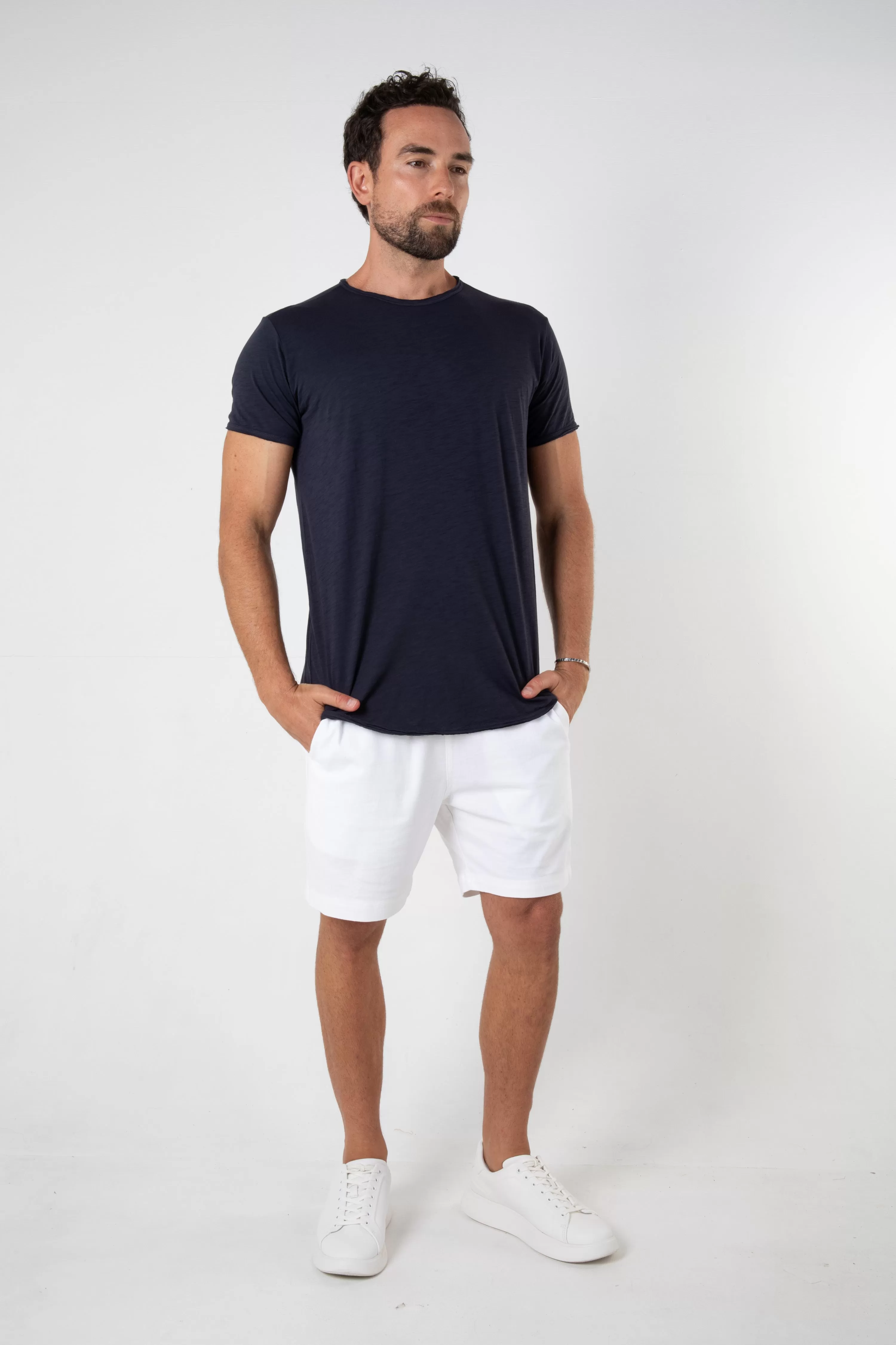 ORTEGA SLUB TEE - NAVY