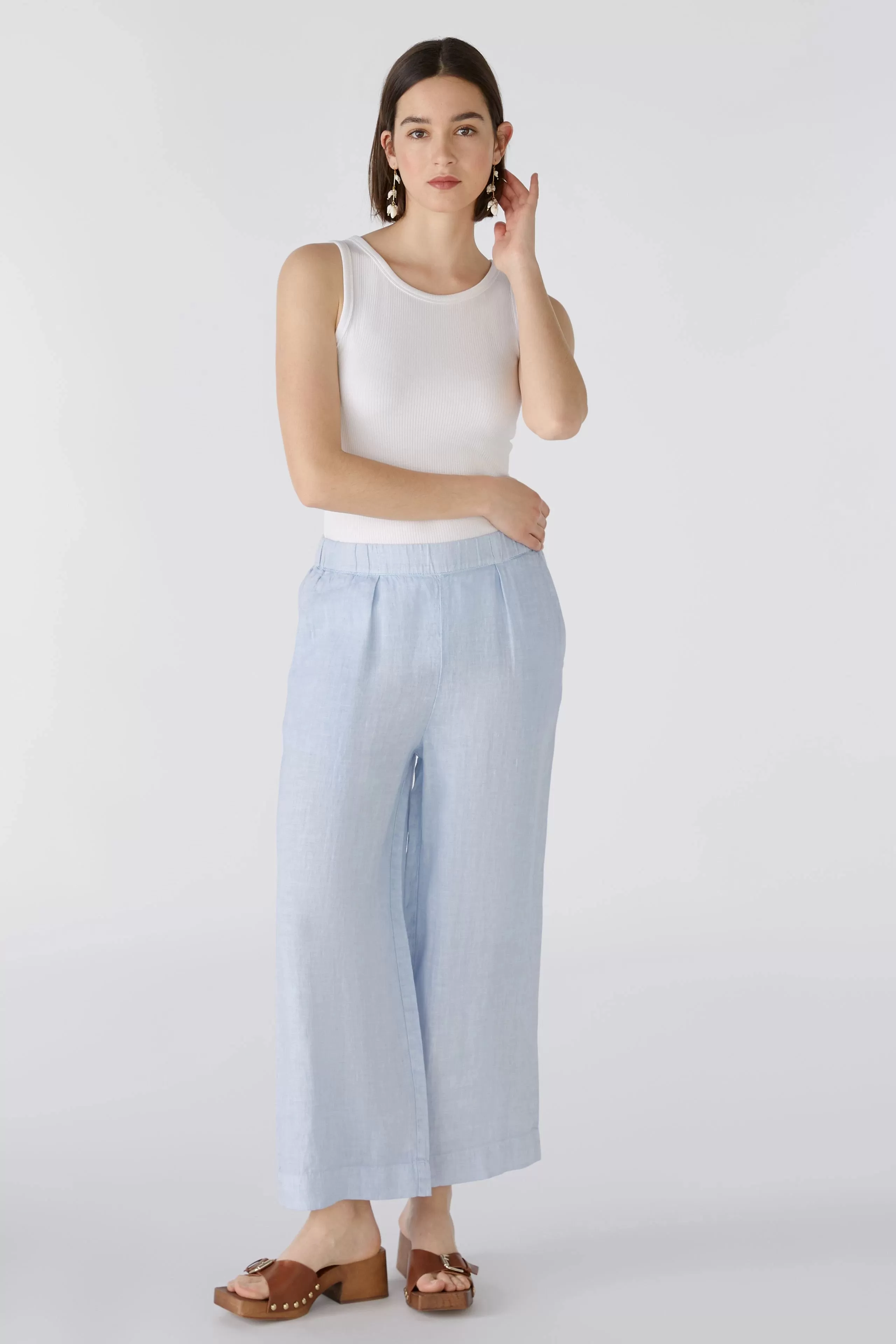 Oui Pull On Linen Culotte