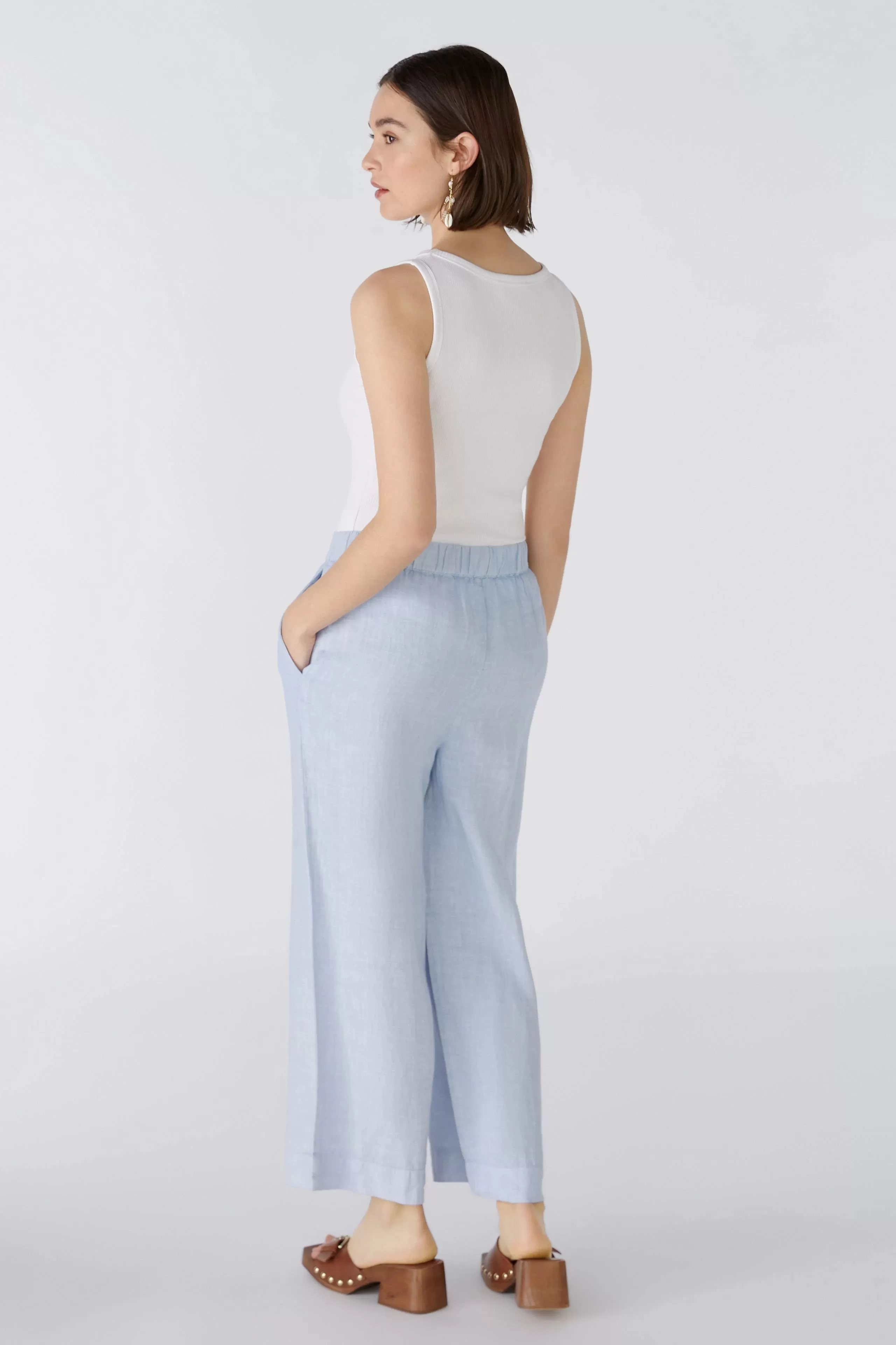 Oui Pull On Linen Culotte