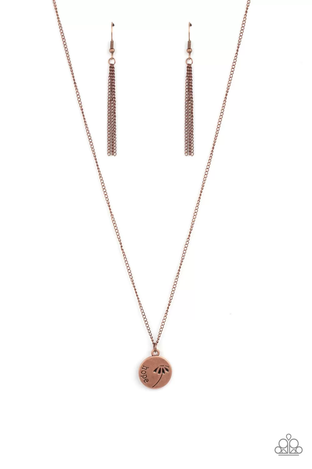 Paparazzi Necklace ~ Hold On To Hope - Copper Hope Necklace