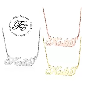 Personalized Cursive Name Necklace - Custom Cut Out Name Necklace