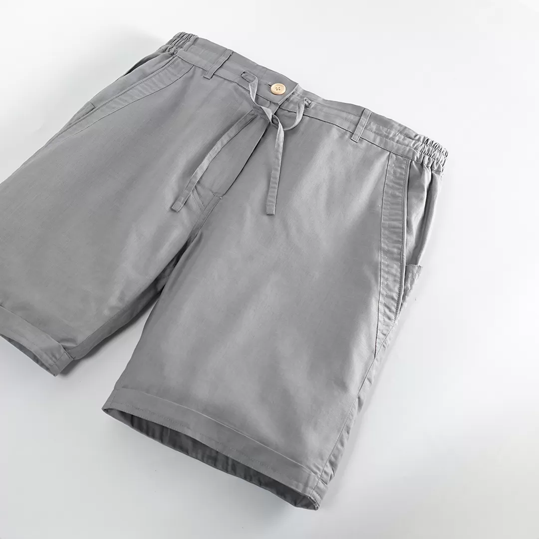 Pewter Cotton Linen Shorts