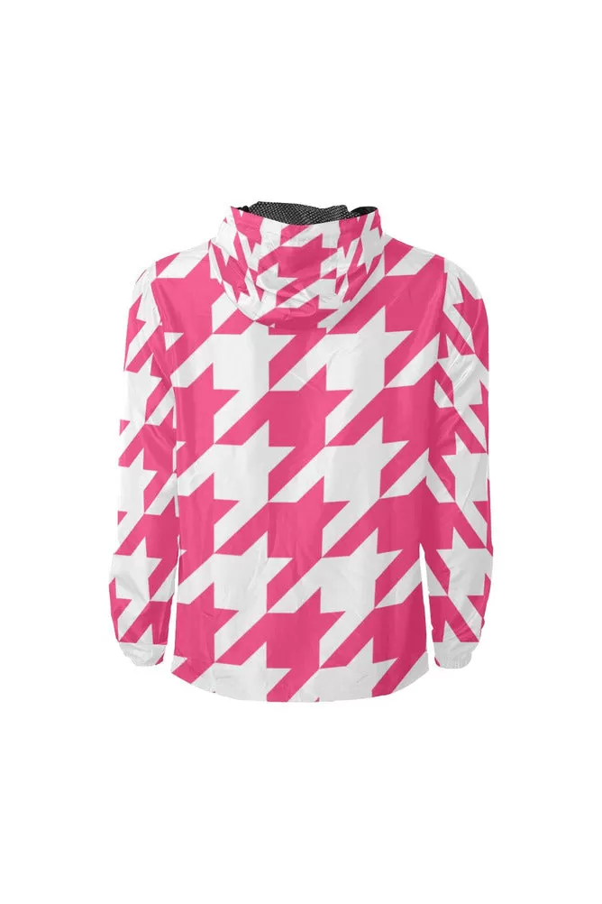 Pink Hounds Tooth All Over Print Windbreaker for Men