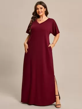 Plus A-Line Side Split Cocktail Dresses